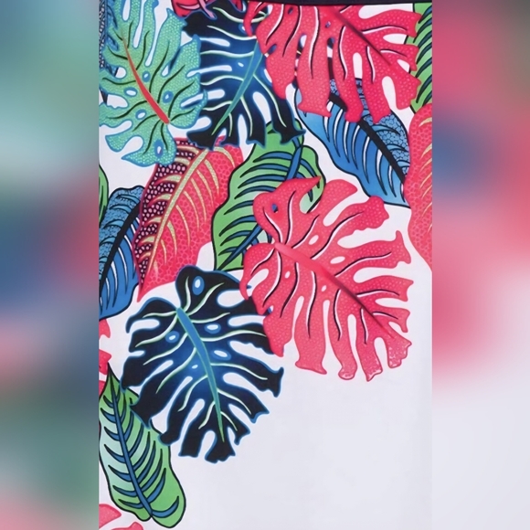 Greg Norman Tropical Leaf Print Golf Skirt - Picture 8 of 8